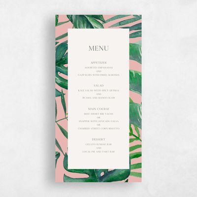 Light Oatmeal, Beige Wedding Menu - Anaheim