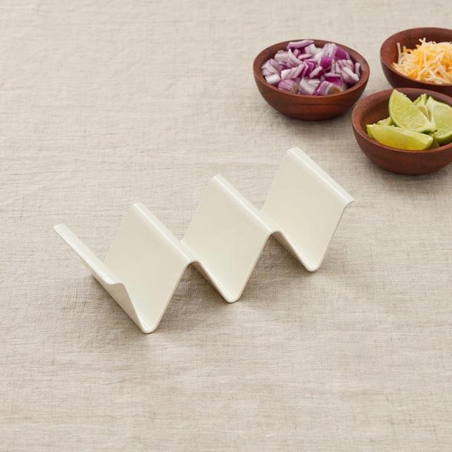 Metal 3-Hold Taco Holder, White