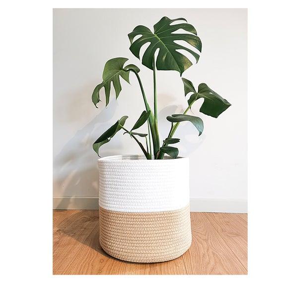 Plant Basket |Plant Pot Cover | Large Plant Holder For Indoor Plants| Storage Basket| Cotton Rope| Modern Home Decor|