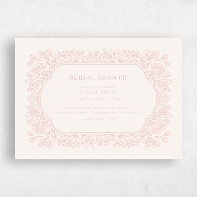 Dusty Peach, Pink Wedding Wedding Shower Invitation - Caleania Landscape
