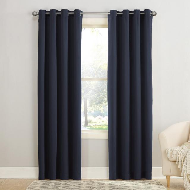 95"x54" Seymour Energy Efficient Grommet Room Darkening Curtain Panel Navy - Sun Zero
