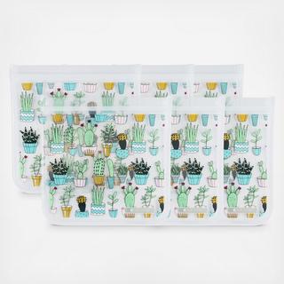 ZipTuck Cactus Party Reusable Sandwich Bag, Set of 6