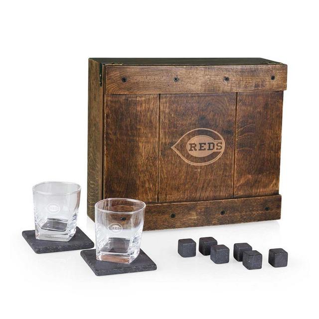 MLB Whiskey Oak Gift Box, Set for 2 - Cincinnati Reds