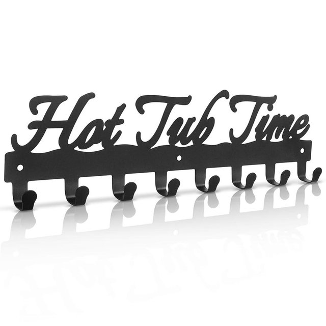 Towel Rack for Hot Tub Bathroom Towel Holder with 8 Hooks Towel Hanger Wall Mounted for Robes, Clothes, Towels - Hot Tub Accessories Outdoor