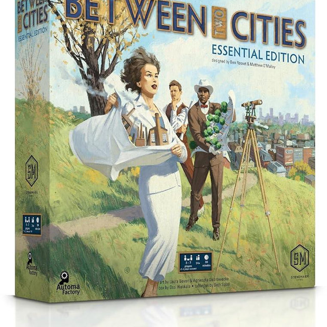 Stonemaier Games: Between Two Cities: Essential Edition | Build a City with Your Neighbors in This Light Strategy Board Game for Adults and Family | 1-7 Players, 30 Mins, Ages 14+