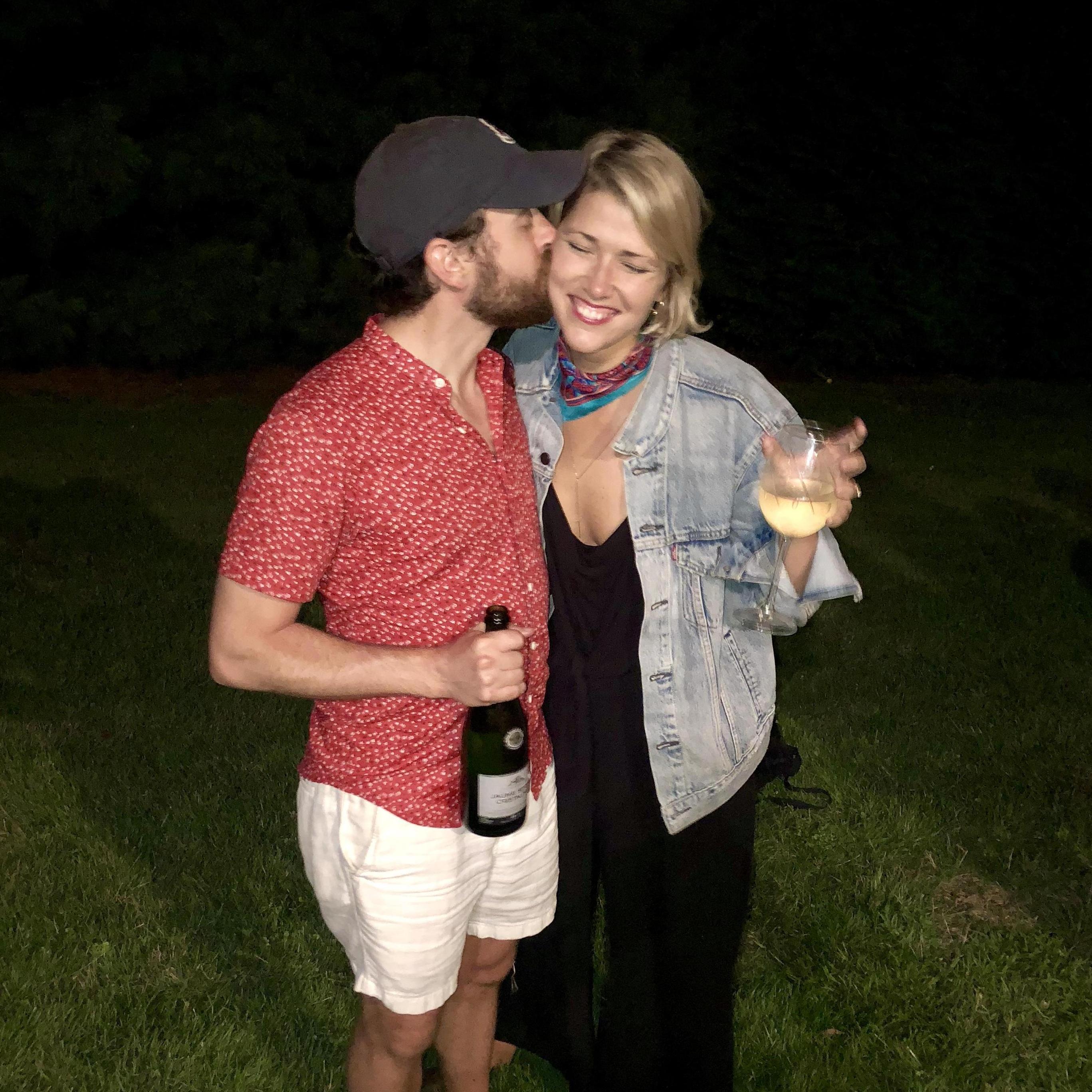 Cheersing our engagement at the 2nd annual Supahfrands Golf Open in 2018.