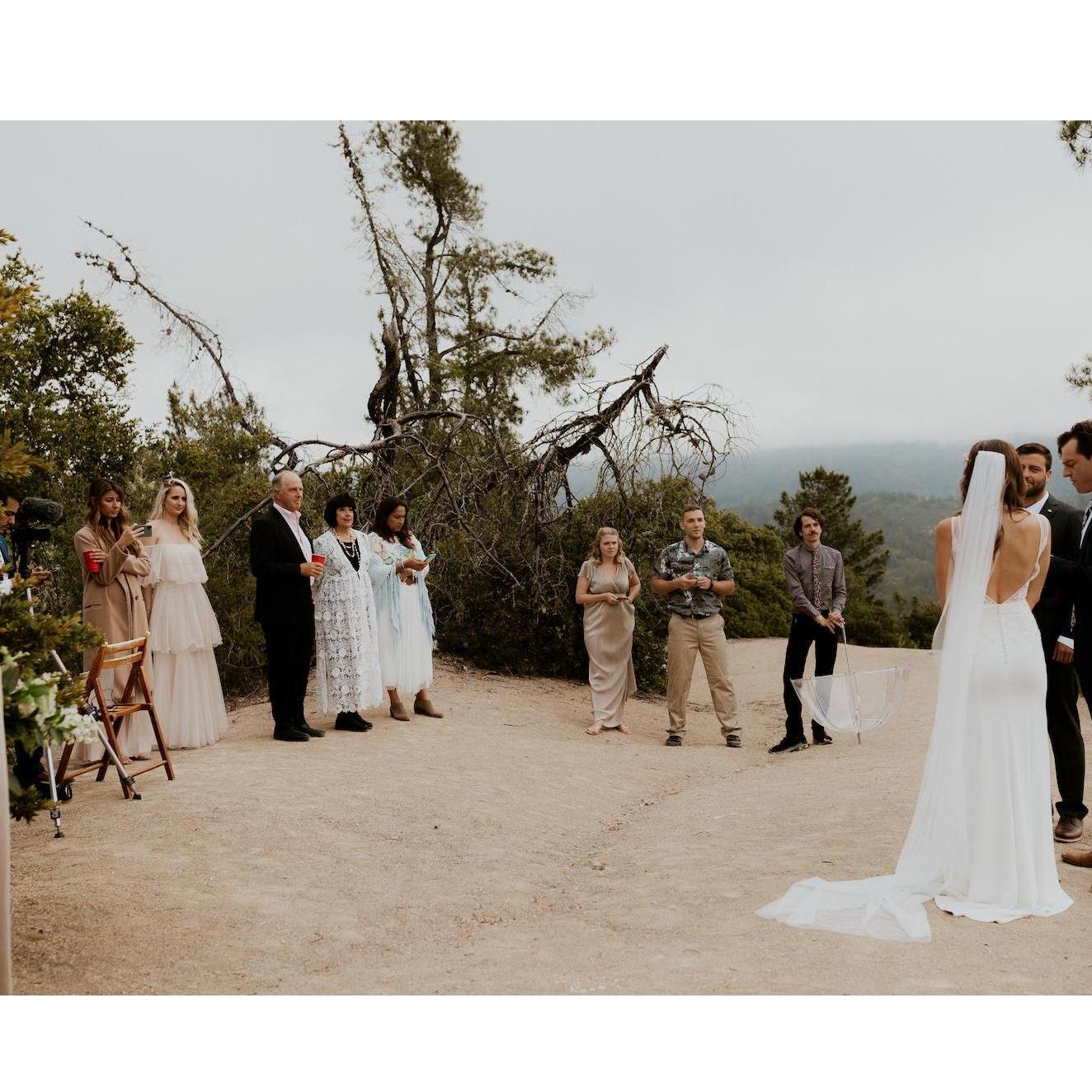 We held our ceremony on the top of a hill with a very high-tech livestream setup, courtesy of Henry