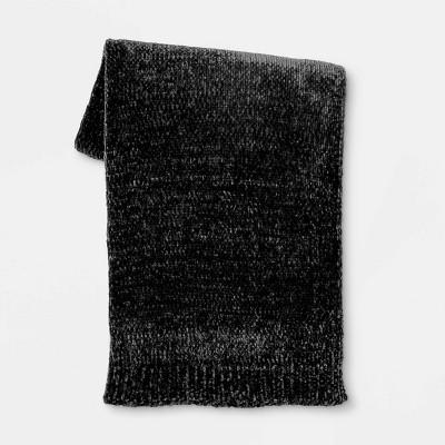 Shine Chenille Throw Blanket Black - Project 62™