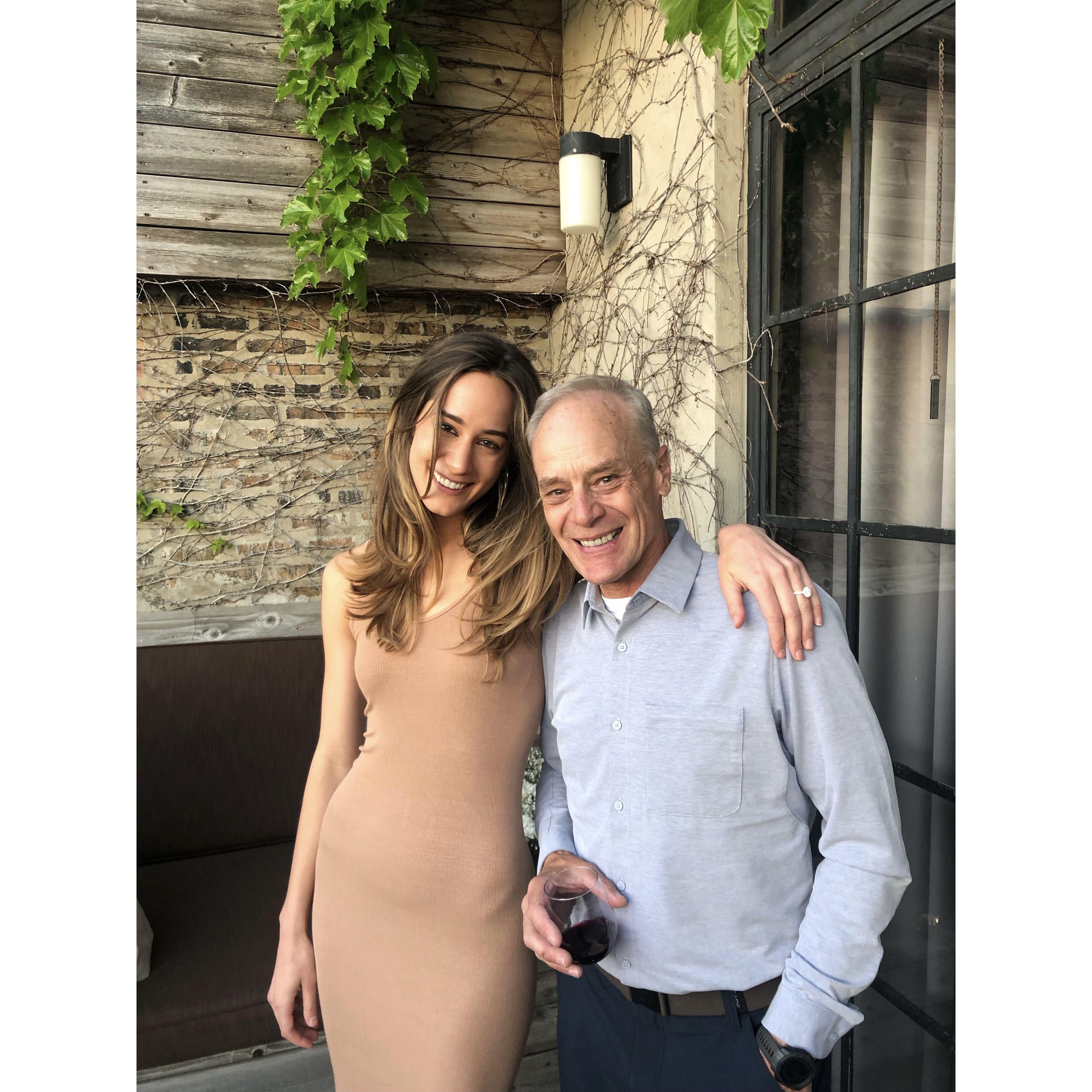 Enjoying engagement bliss with my Dad, Jeff.