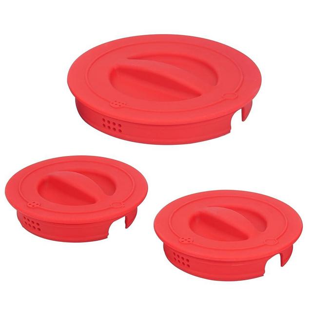PUREKRA 3 Pack Reusable Silicone Replacement Lids, Respectively Fits Pyrex 1-Cup, 2-Cup & 4-Cup Tempered Glass Liquid Measuring Cups, Dishwasher, Freezer, Microwave Safe (Cup not Included)