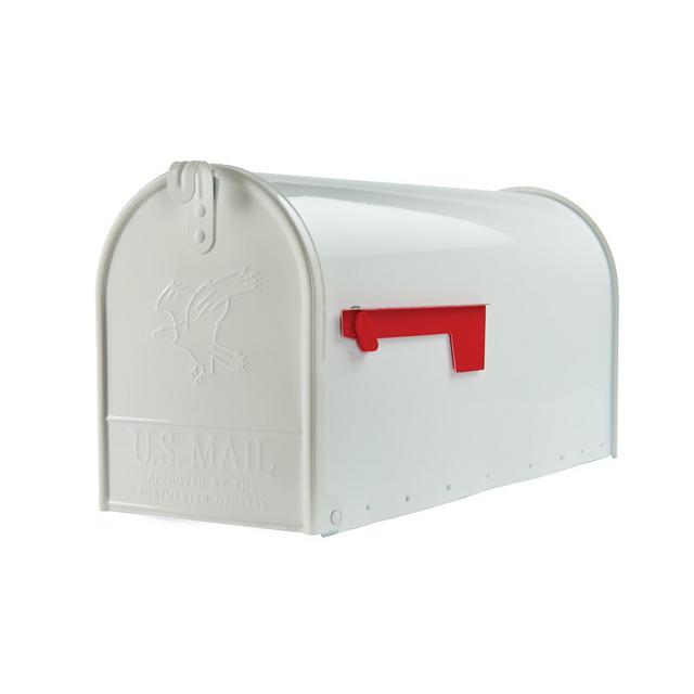 Gibraltar Mailboxes Elite Large Post Mount Mailbox White