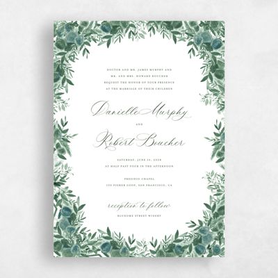 White Floral Wedding Invitation - Chai Portrait