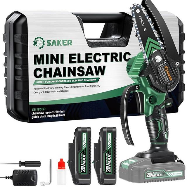Saker Mini Chainsaw,2025 New Upgrade Electric Chainsaws,Portable Chain Saw Cordless Battery Powered,Small Handheld Chain Saws Pruning Shears Saw for Wood Tree Branches,Courtyard and Garden
