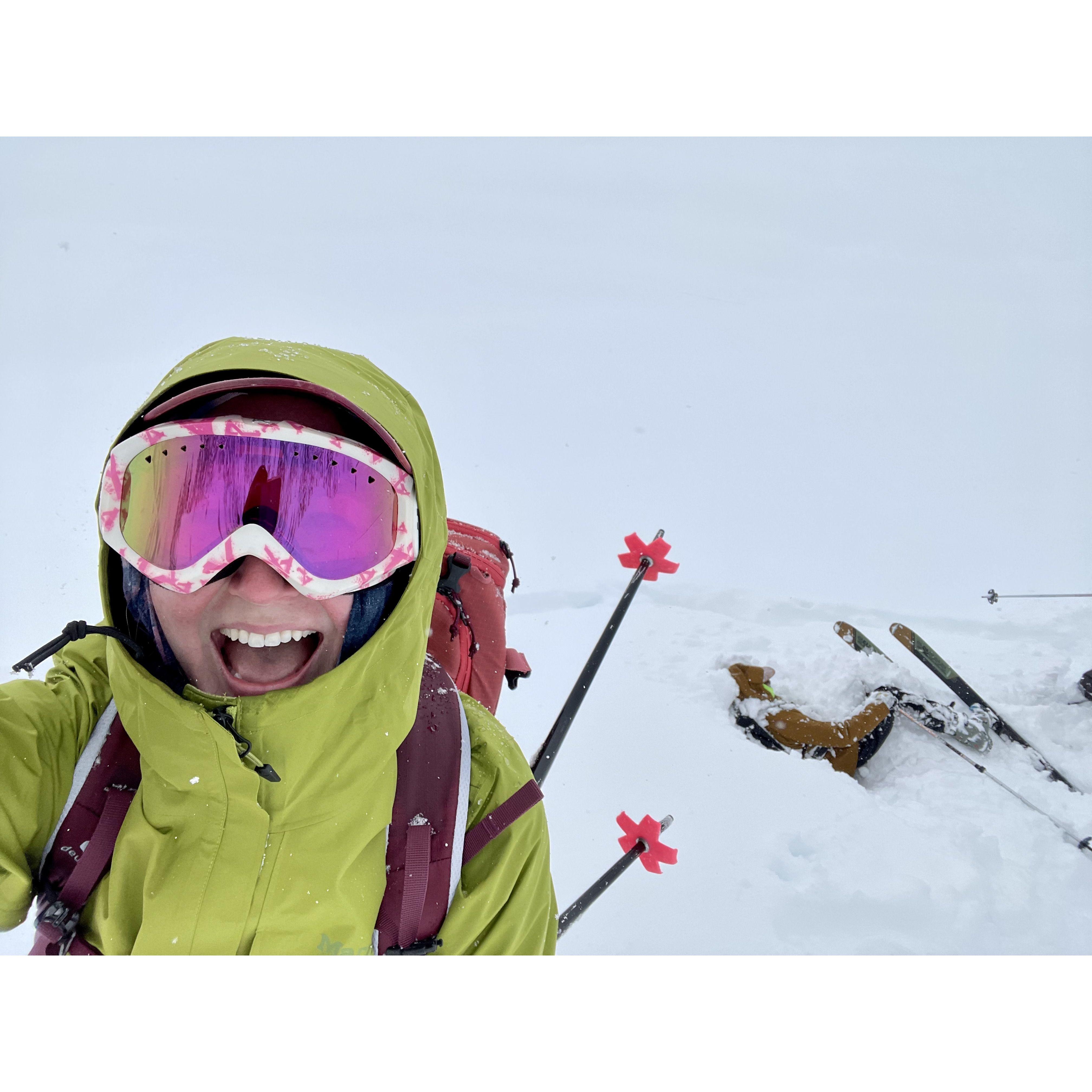 A really cute photo of us skiing together ◡̈