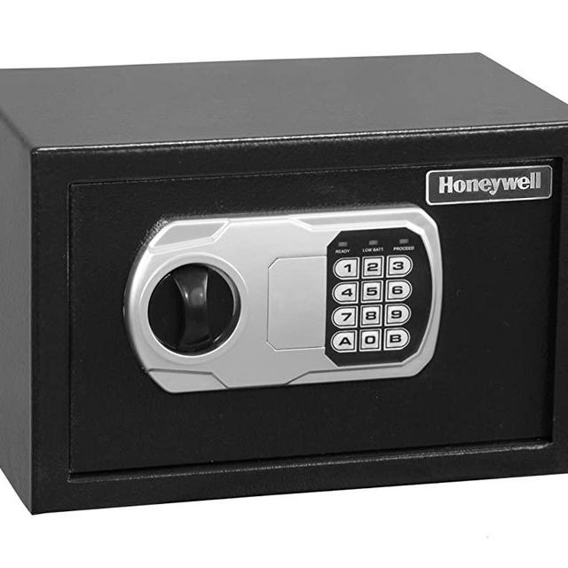 Honeywell - 5101 Steel Security Safe with Hotel-Style Digital Lock, 0.27-Cubic Feet, Black