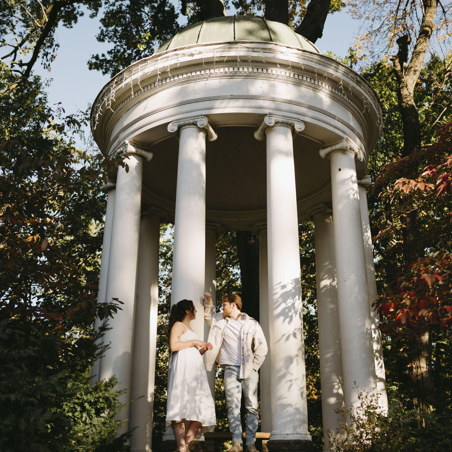 Engagement photos at the Philbrook November 2025