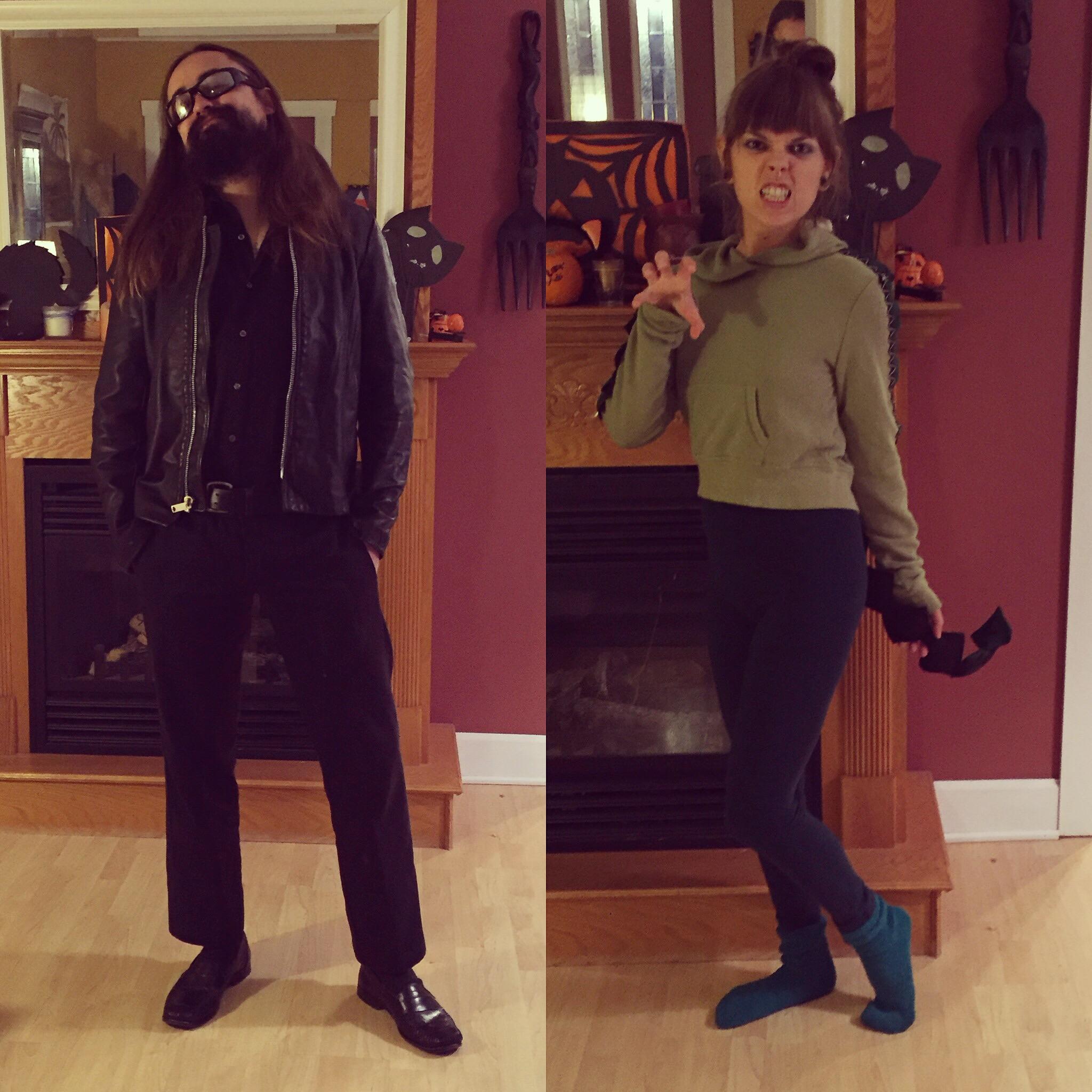 Dr. Ian Malcom and a dinosaur Halloween 2015
