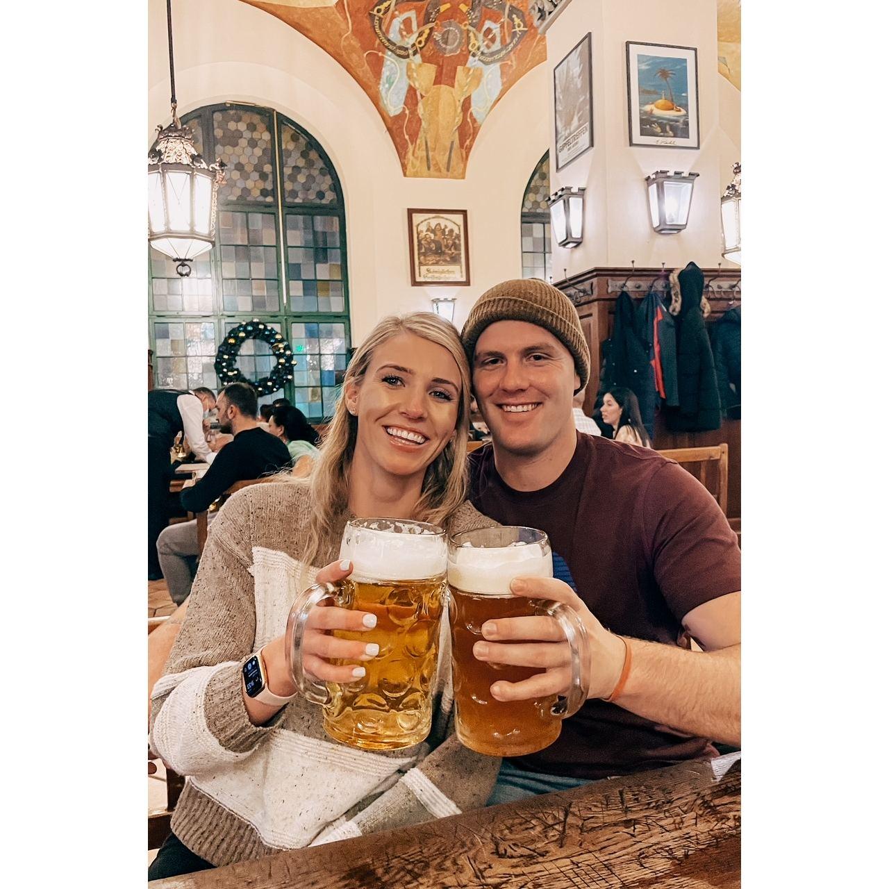 Taken at the beer hall, aka Hofbrauhaus.