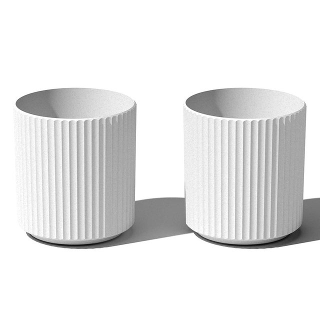 Veradek Demi Series Round Planter for Porch, Patio, Backyard | Durable Plastic-Stone Composite Material | Modern Décor for Tall Plants, Flowers