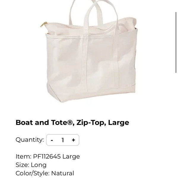 Boat and Tote®, Zip-Top - Natural, Large or XL bag