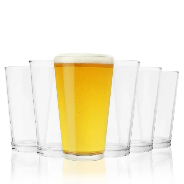 True Beer Pint Glasses, Bar Glasses, Soda Glasses Dishwasher Safe Glasses, 16 Oz Tumblers Drinking Glasses Set of 6