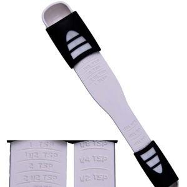 Adjustable Measuring Spoon White,Creative Double End Adjustable Scale, Eight Stalls Measuring Spoon,Measuring Dry/Semi-Liquid Ingredients,Metering Spoon for Baking,Cooking,Coffee,Sugar,Salt,Powder.