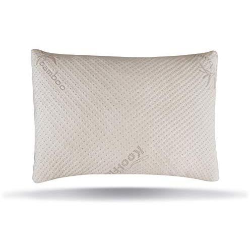 Snuggle-Pedic Ultra-Luxury Bamboo Shredded Memory Foam Pillow Combination with Adjustable Fit and Zipper Removable Kool-Flow Breathable Cooling Hypoallergenic Pillow Cover (Queen)