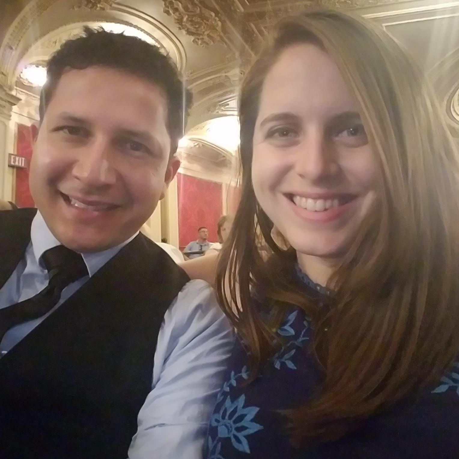 Here's us looking snazzy at a show.