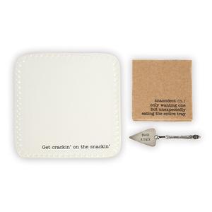 Mud Pie Get Snackin' Appetizer Serving Plate Set