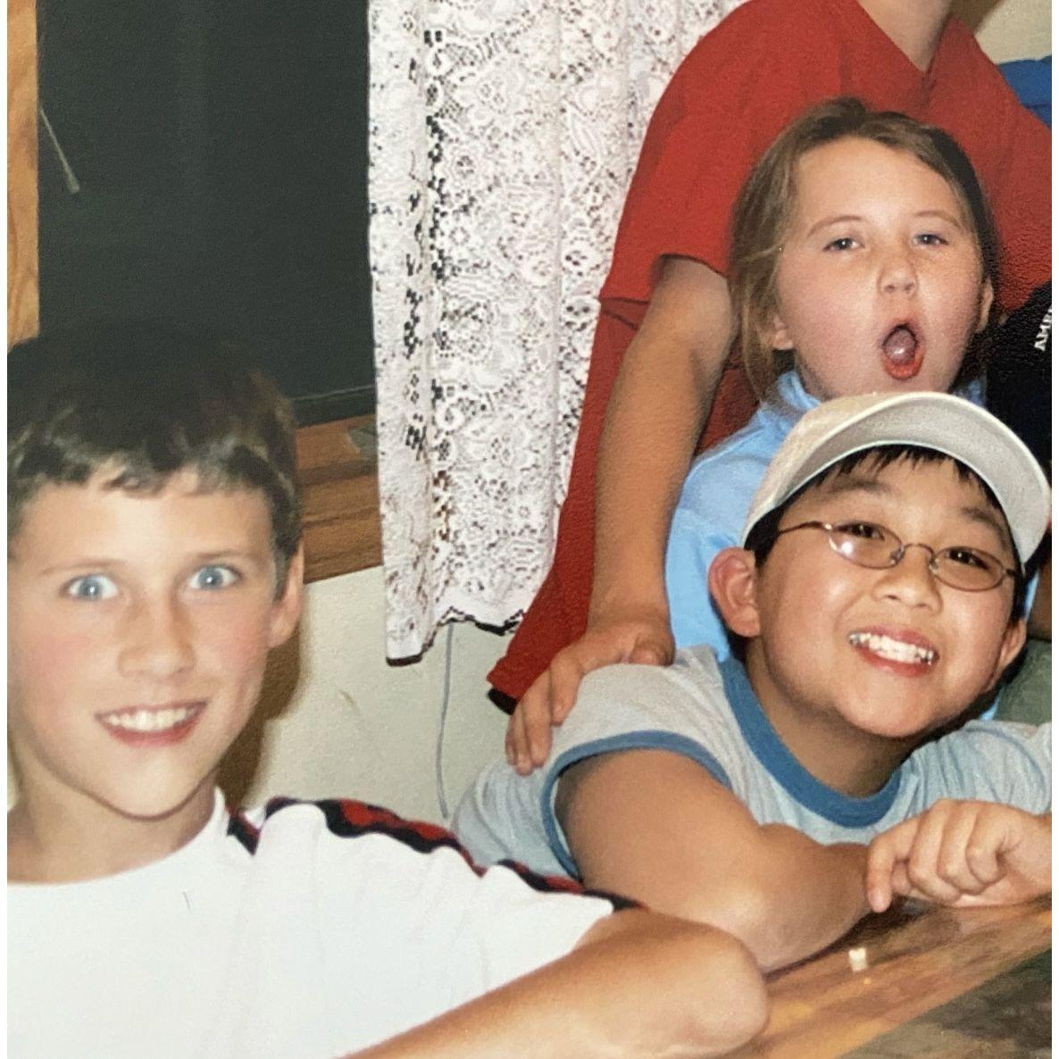 Another one of the few moments captured from our early childhood years.