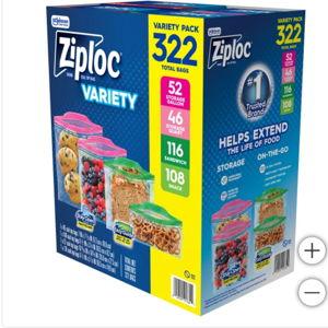Ziploc Seal Top Bag Variety Pack, 322-count