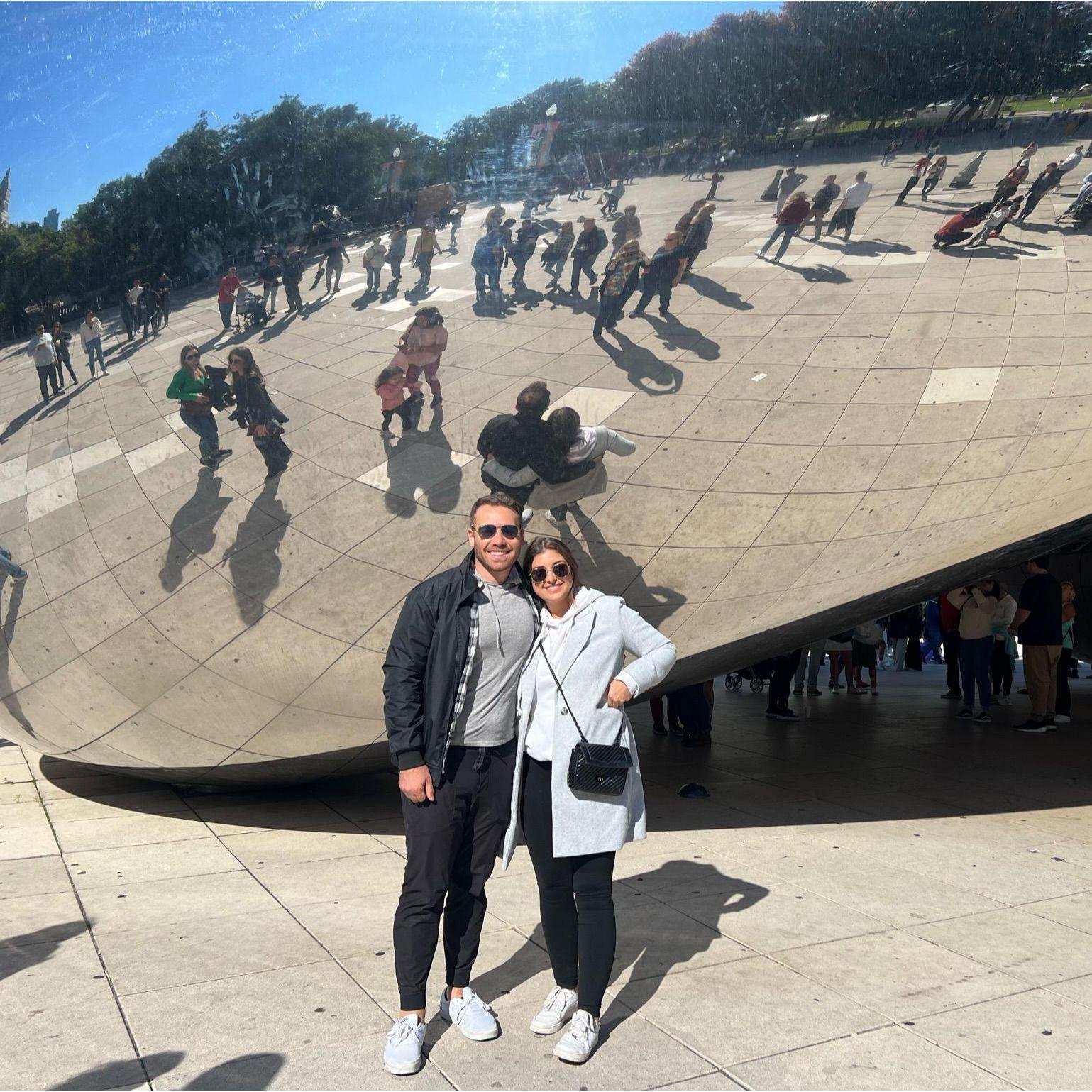 Our first trip to Chicago. This picture is important because if you look closely at Alex's smile, you can tell that he is still riding the high from the Chicago Architectural Boat Tour. September 2022