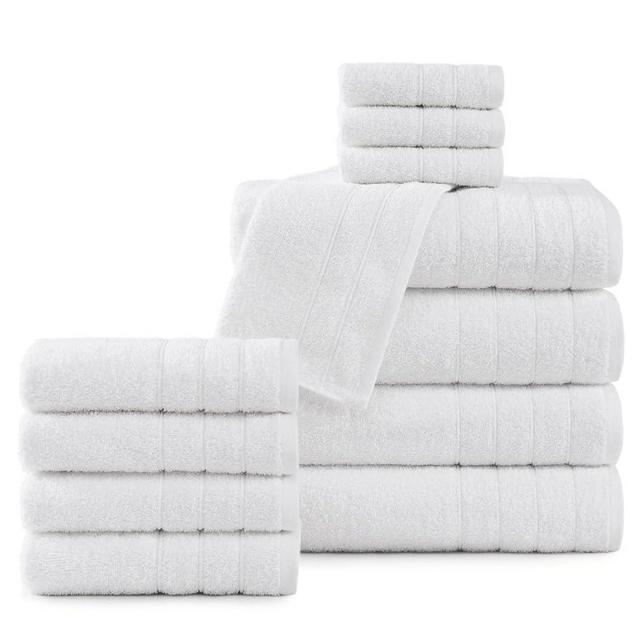 Casa Platino Bath Towels, 12 Piece Towel Set, 4 Large White Bath Towels(30"x 60"), 4 Hand Towels & 4 Washcloths, 100% Ring Spun Cotton Towels for Bathroom, Lightweight White Towels, Absorbent Towel