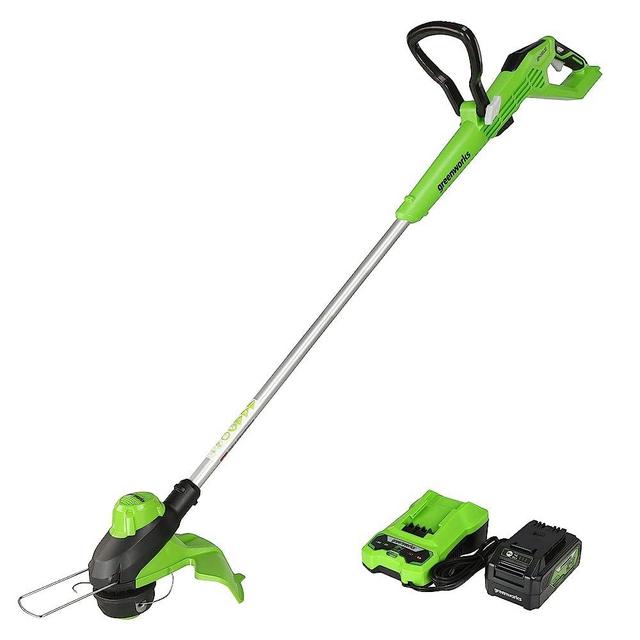 Greenworks 24V 13" Brushless Cordless String Trimmer, 4.0Ah USB Battery and Charger Included