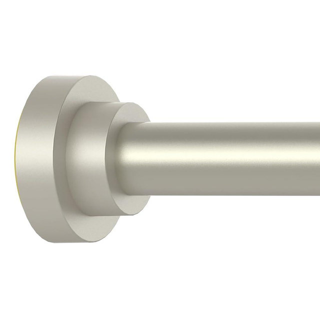 Thestoa Brushed Nickel Shower Curtain Rod Adjustable 43-78 inch, 1"Diameter Spring Tension Curtain Rod No Drill, Anti-Rust Non-Slip Shower Rod for Bathroom Tension Rod