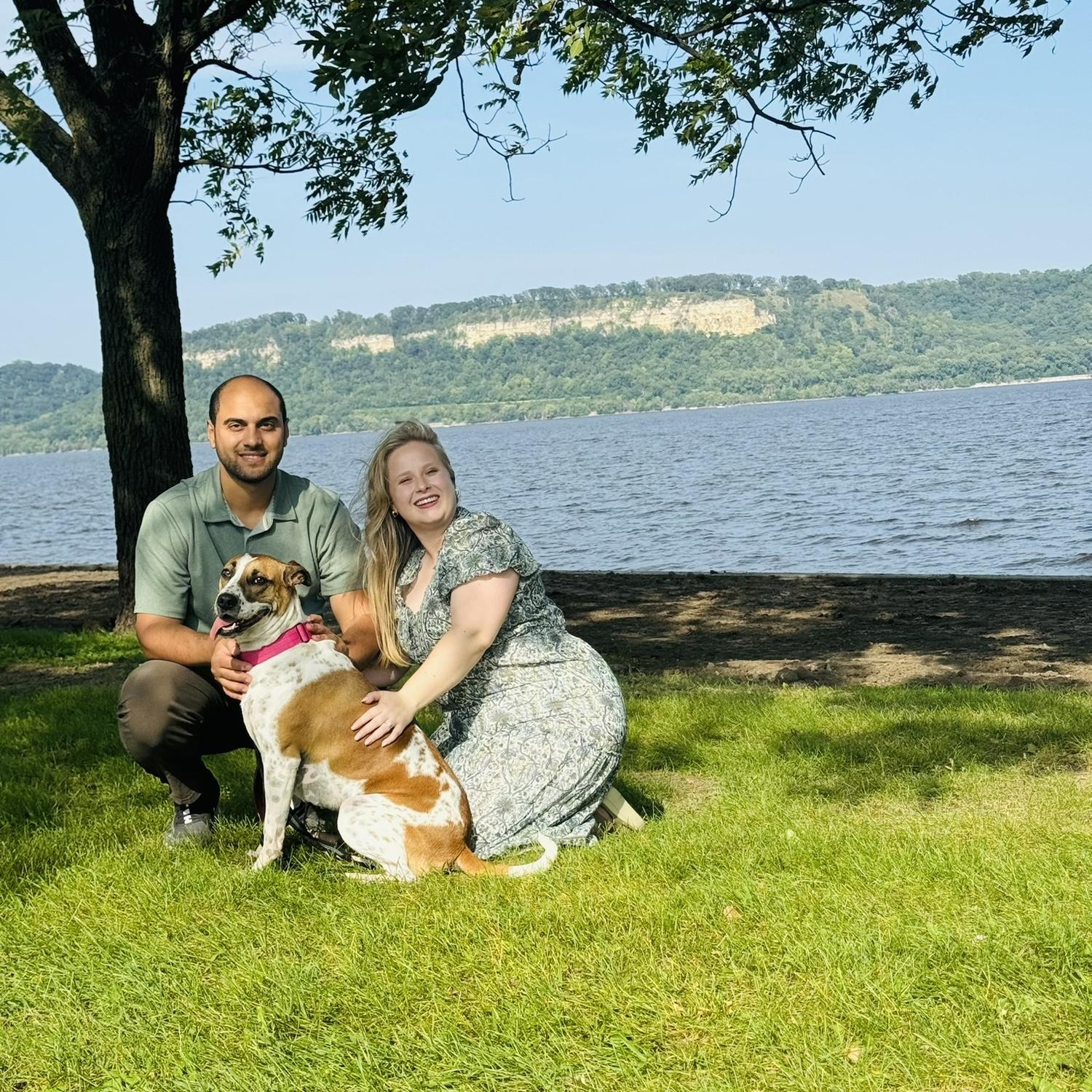 Family photo right after getting engaged.