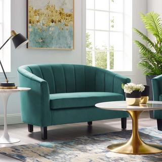 Prospect Channel Tufted Upholstered Velvet Loveseat