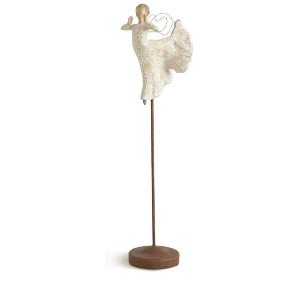 Willow Tree Song of Joy Angel, Singing Soaring All in Universal Harmony, Elevated Angel for Display with Nativity, Gift for Baptism, First Communion or Confirmation, Sculpted Hand-Painted Figure
