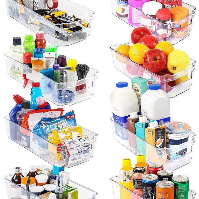 Utopia Home Set of 8 Pantry Organizers-Includes Organizers - Organizers for Freezers, Kitchen Countertops and Cabinets-Clear Plastic Pantry Storage Racks