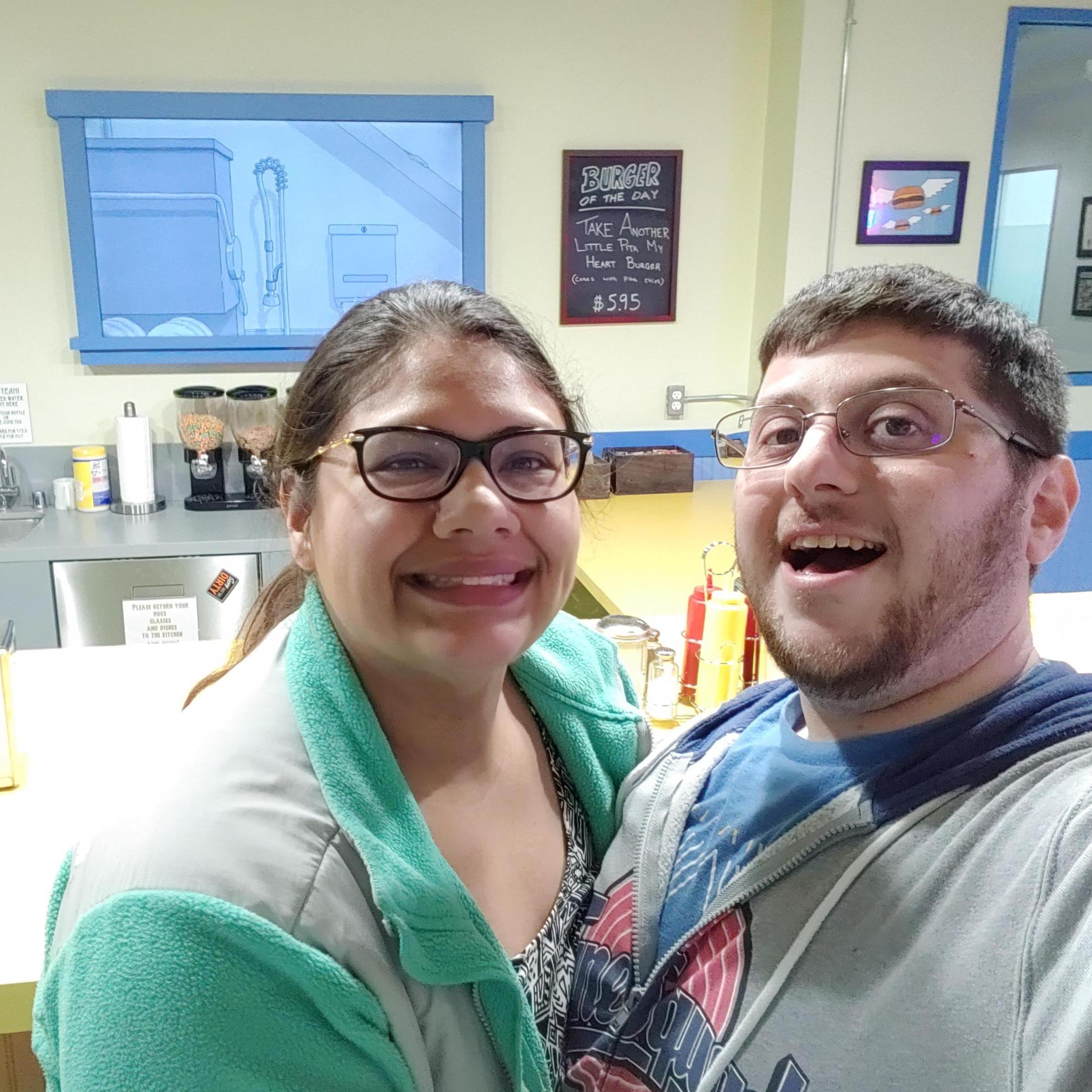 When Olivia visited Harri at his new office, where the kitchen is a recreation of the Bob's Burgers dining room!