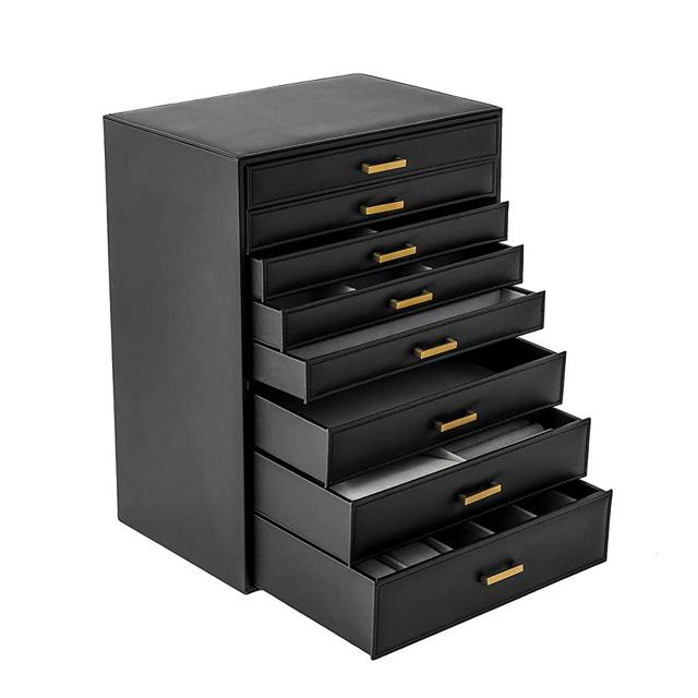 GUKA jewelry Organizer, 8-Layer Storage box, Large Jewelry Box, Earrings Necklace Bracelets Watches and Sunglasses for Women Girls Gift