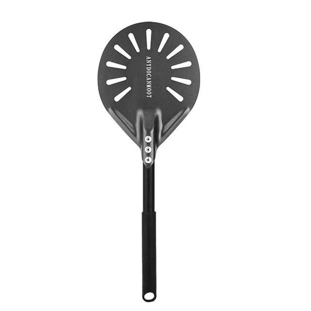 ANYDOCANMOOT Perforated Pizza Peels 6 INCH pizza spatula paddle Long Handle Metal Pizza Spatula for Indoor and Outdoor (6 Inch)
