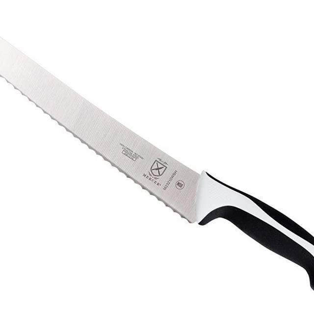 Mercer Culinary Millennia Bread Knife, 10-Inch Wide Wavy Edge, Black