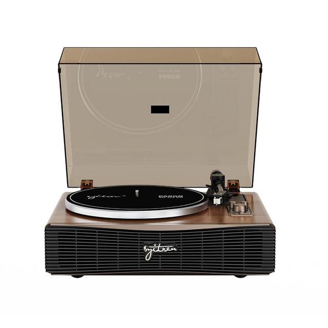 Syitren Paron Record Player Vintage Turntable for Vinyl Records with Built-in Speakers Bluetooth Retro Phonograph Wood Walnut