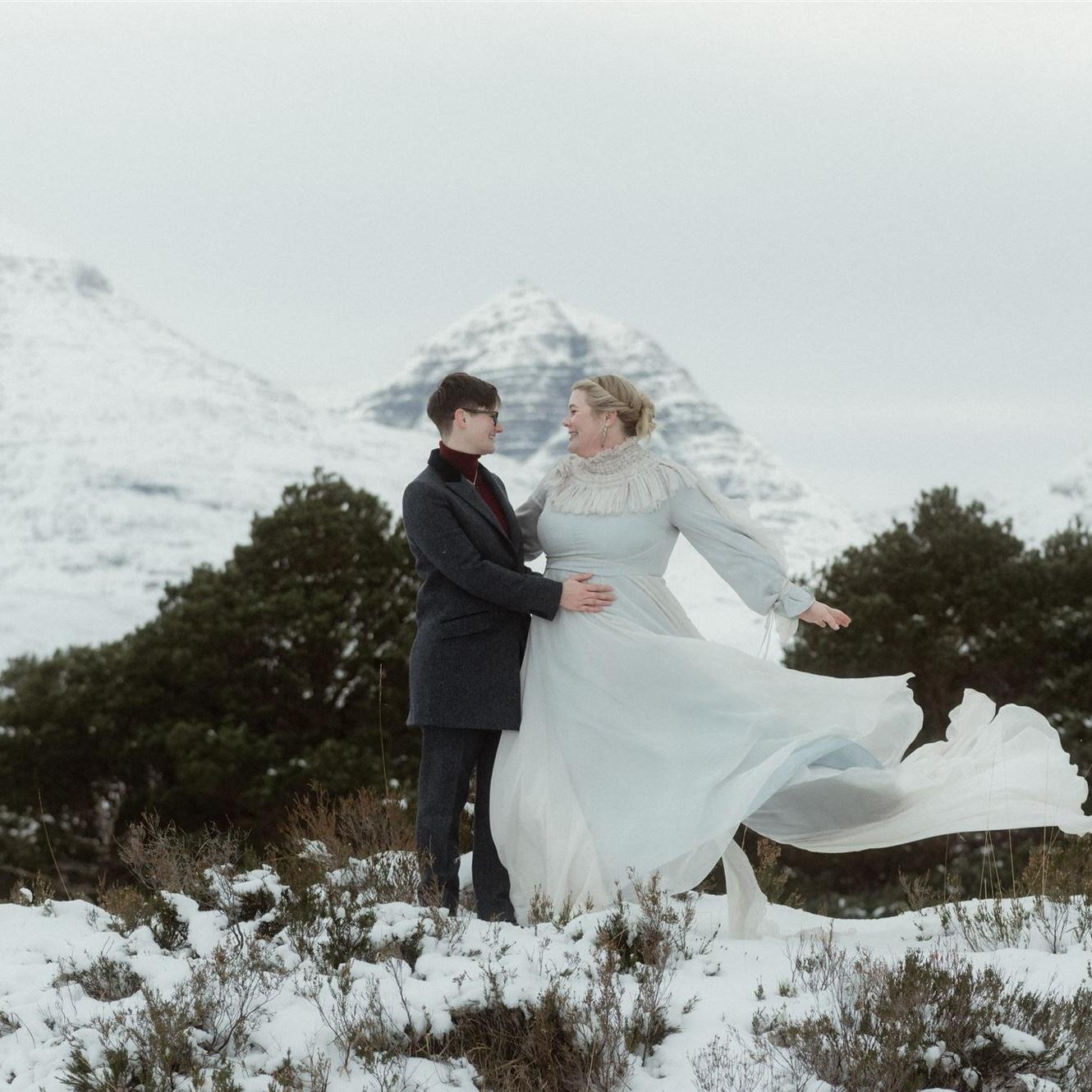 The snow had fallen in Scotland just two days before, creating a stunning landscape for our wedding day.