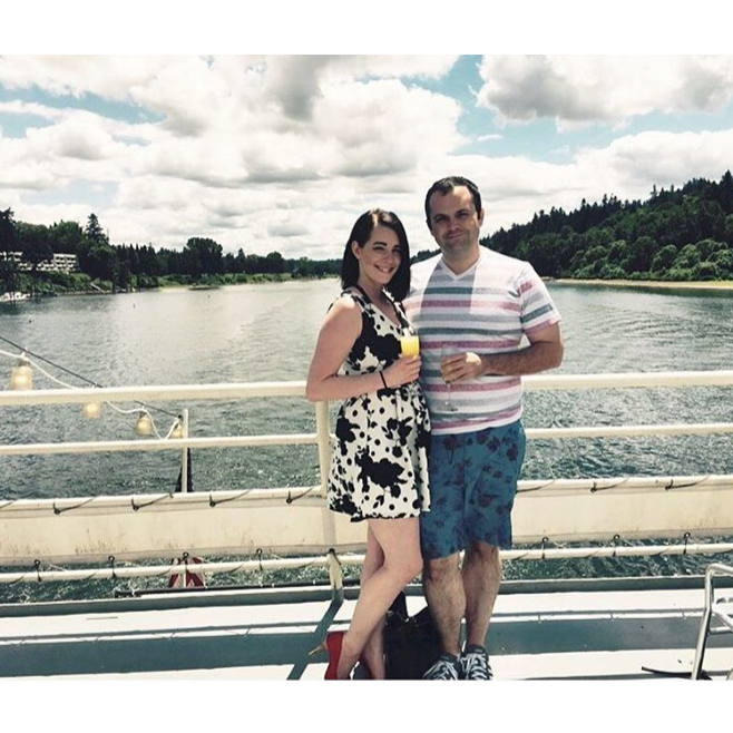 Our first anniversary, in the same spot we got engaged!
