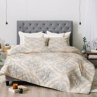 Modern Floral Damask Neutral Comforter