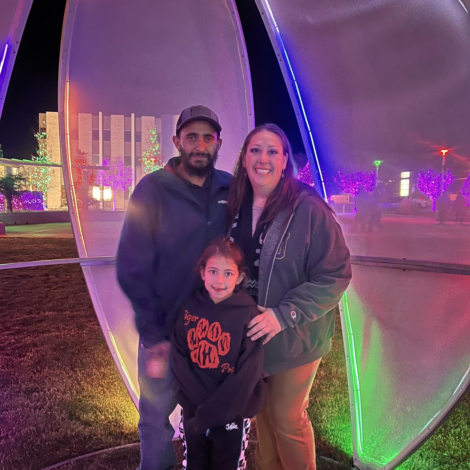 Family photo op at the Festival of Trees.