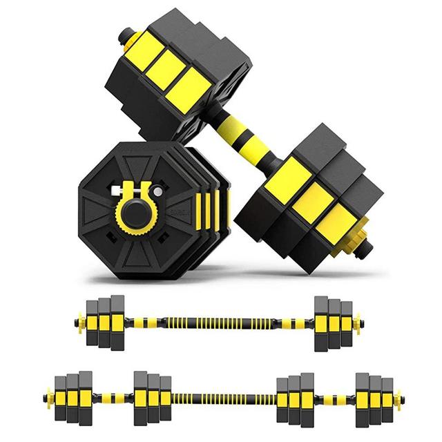 Mikolo Adjustable Dumbbells Barbell 2 in 1 with Connector, Adjustable Dumbbell Barbell Sets 44lbs, All-Purpose, Home, Gym Equipment, and Office
