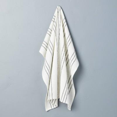 Stripe Flour Sack Kitchen Towel Sour Cream/Railroad Gray - Hearth & Hand™ with Magnolia